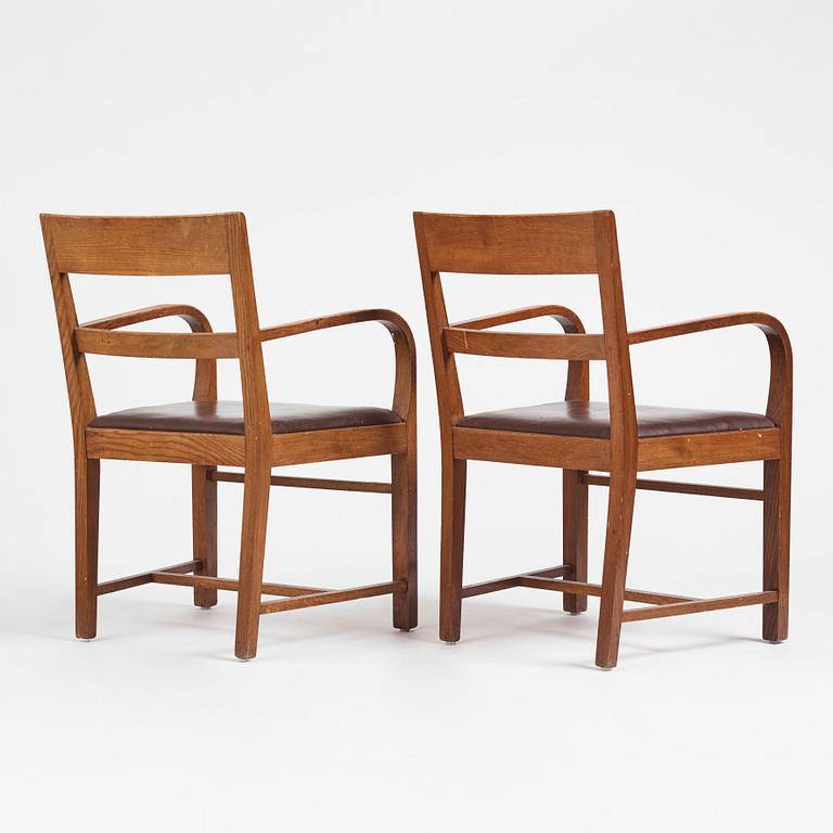 Oscar Nilsson, attributed to, a set of eight chairs (6+2), likely executed at Isidor Hörlin AB, Stockholm in the 1930s-40s.