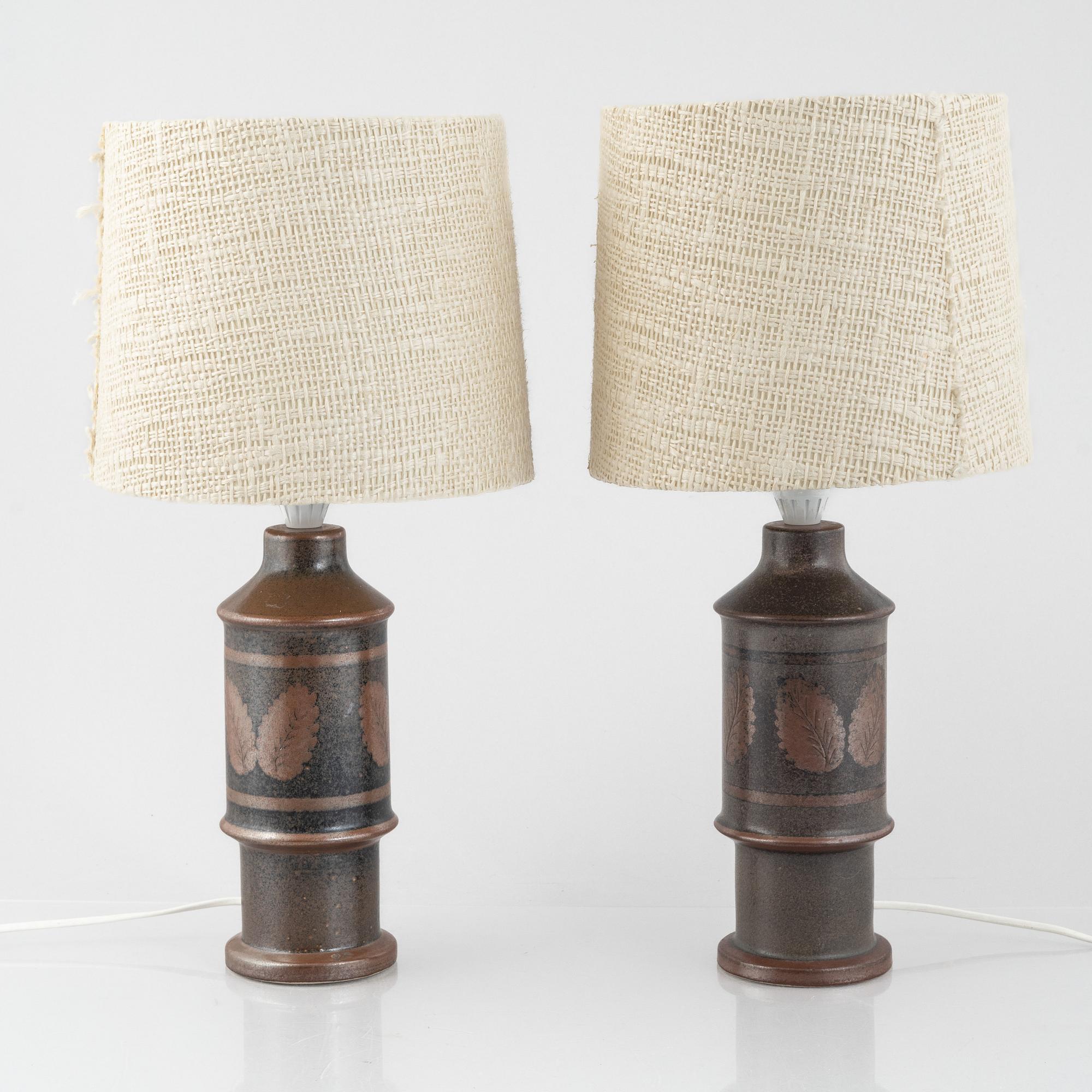 Table lamps a pair, Bruno Karlsson, Ego Stoneware Studio.