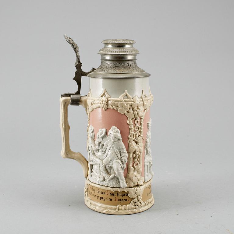 STOP, porslin och tenn, Villeroy & Boch, omkring 1900.