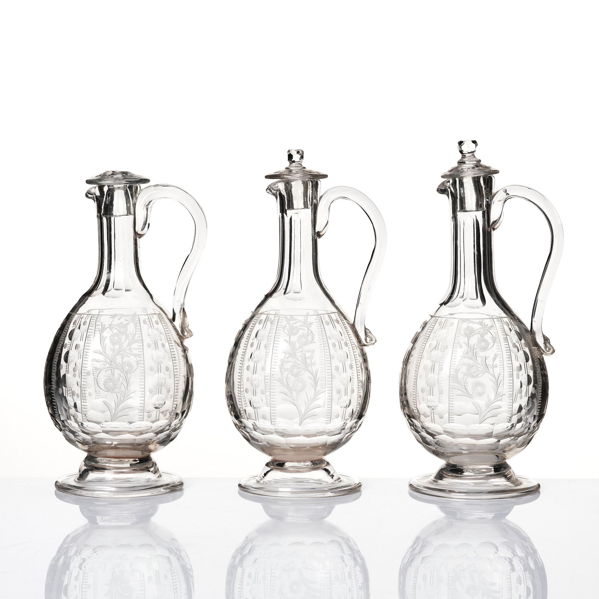 Glasservis, 21 delar, 1800-tal.