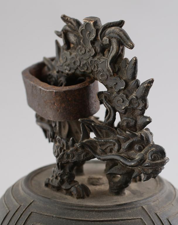 KLOCKA, brons, orientalisk, 1800/1900-tal.