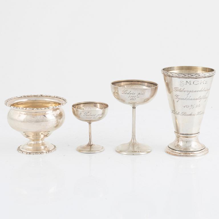 Parti silver, 11 delar, bla C.G. Hallberg, K. Anderson, 1903-1954.