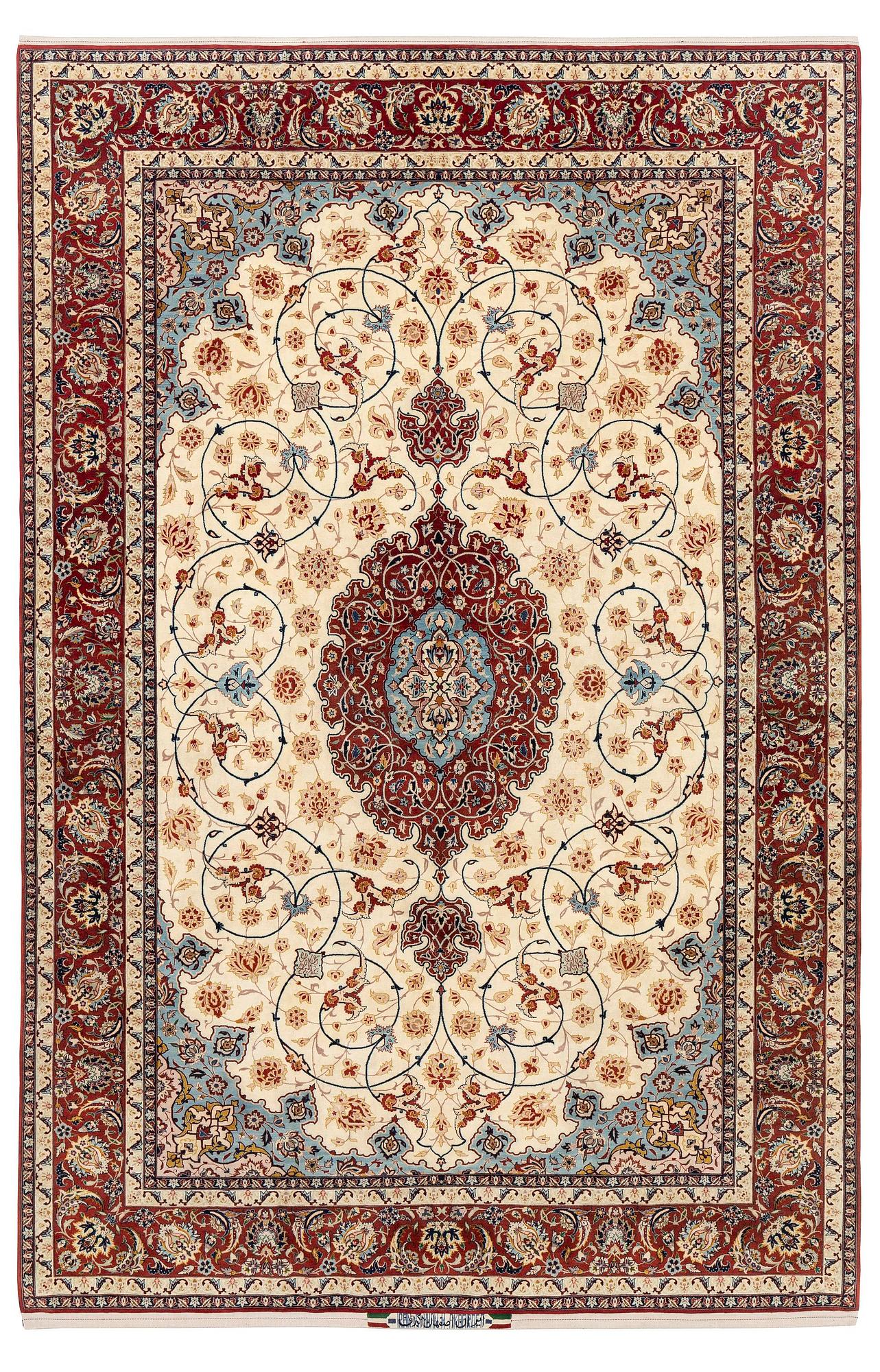 An Isfahan carpet, Central Persia, signed Akbaroff, c. 315 x 205 cm.