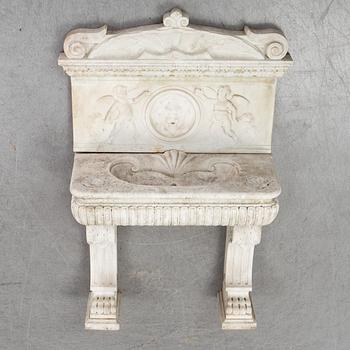 HANDFAT/FONTÄN, marmor, 1800/1900-tal.