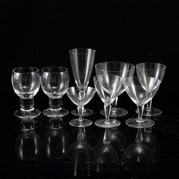 WILHELM WAGENFELD, servisglas, 20 delar. Vereinigte Lausitzer Glaswerke, Tyskland 1930-tal.