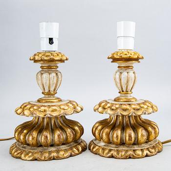 A set of four table lamps from Paoletti, Firenze Italy, second half of 20th century.