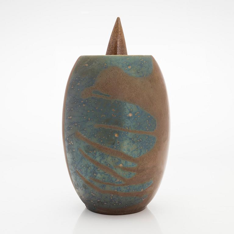 Inkeri Leivo, vas med lock, keramik, signerad Inkeri Leivo Arabia.