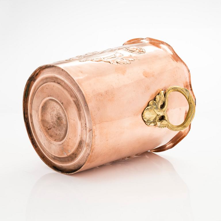 An early 20th century champagnecooler for WMF, Württembergische Metallwarenfabrik, Germany.