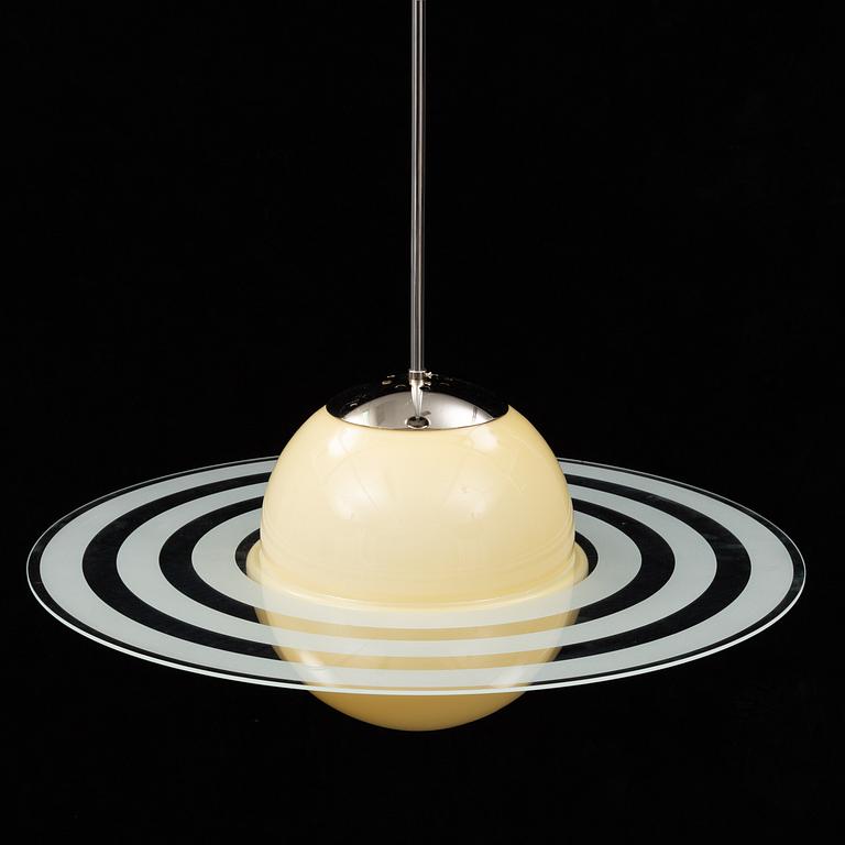 a 20th century ceiling lamp in the shape of Saturn.