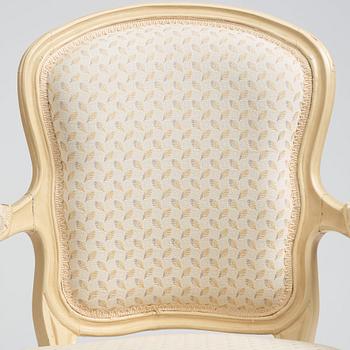 A pair of Swedish Rococo armchairs, second part of the 18th century.