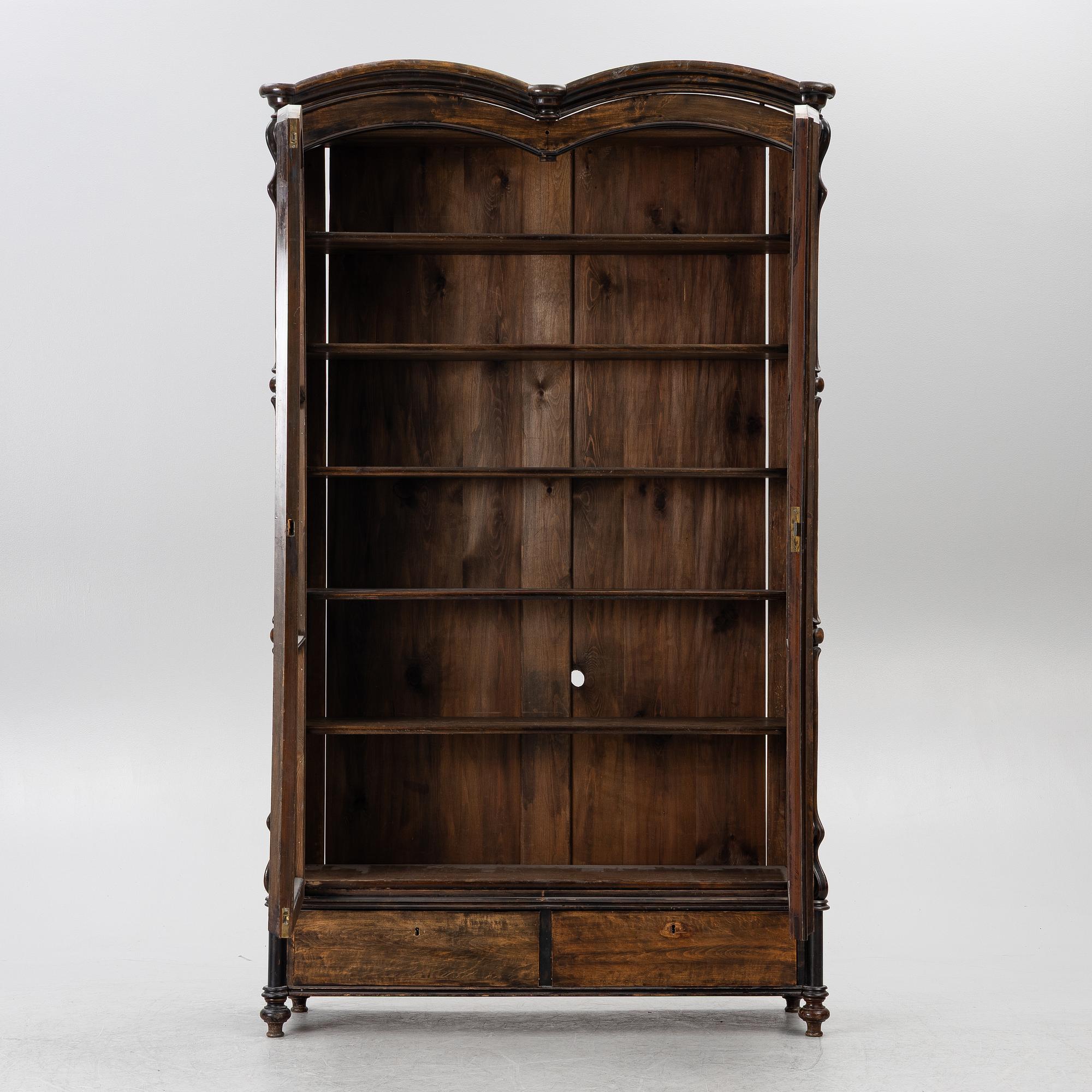 A book cabinet, around 1900.