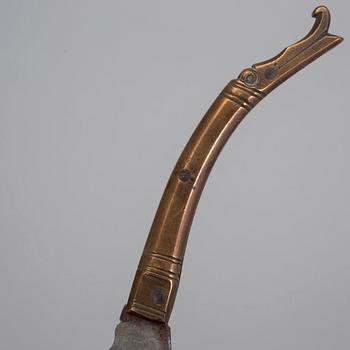 GÄSTABUDSKNIV, mässing, järn, 1700/1800-tal.