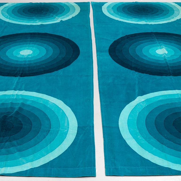 VERNER PANTON, a pair of velvet curtains, Mira-X AG.