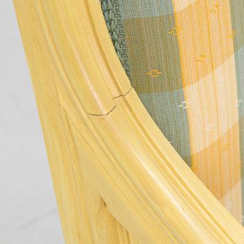 A pair of Gustavian style armchairs, 1990's.