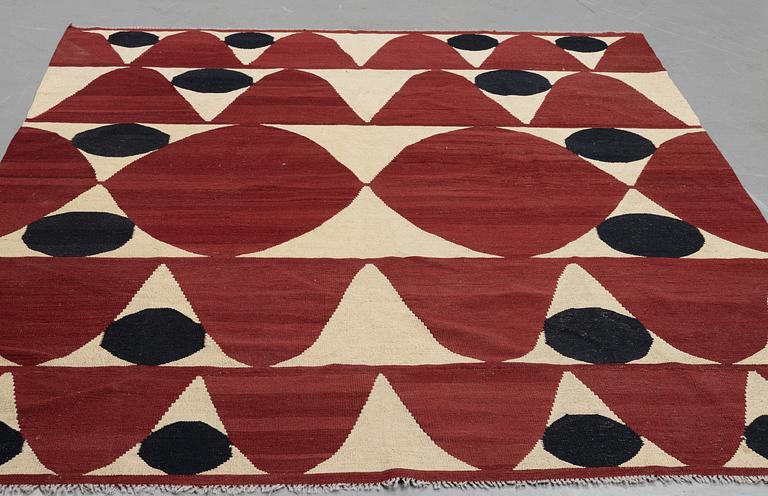 A carpet, flat weave, ca 272 x 220 cm.