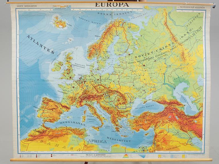 SKOLKARTA, Europa, 1950-tal.