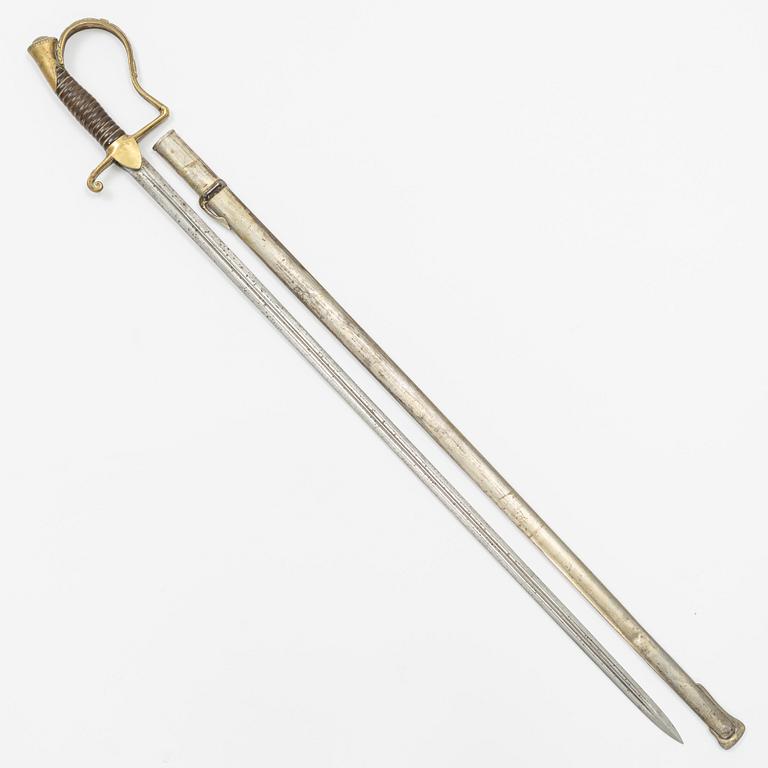 A Swedish officer's sabre, 1889 pattern, with scabbard.