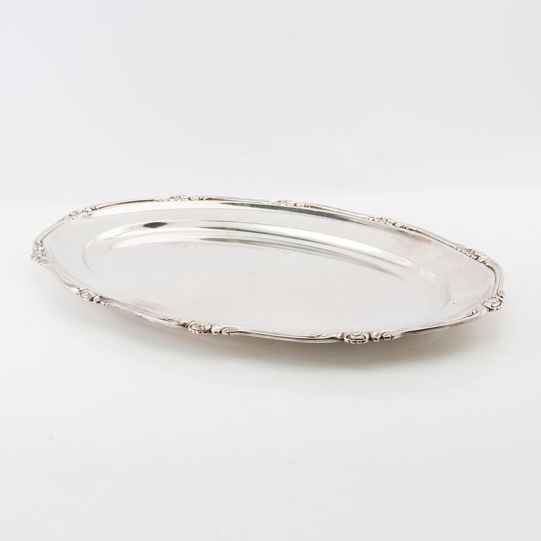 Trays/Serving platters 4 pcs of silver-plated metal, first half of the 20th century.