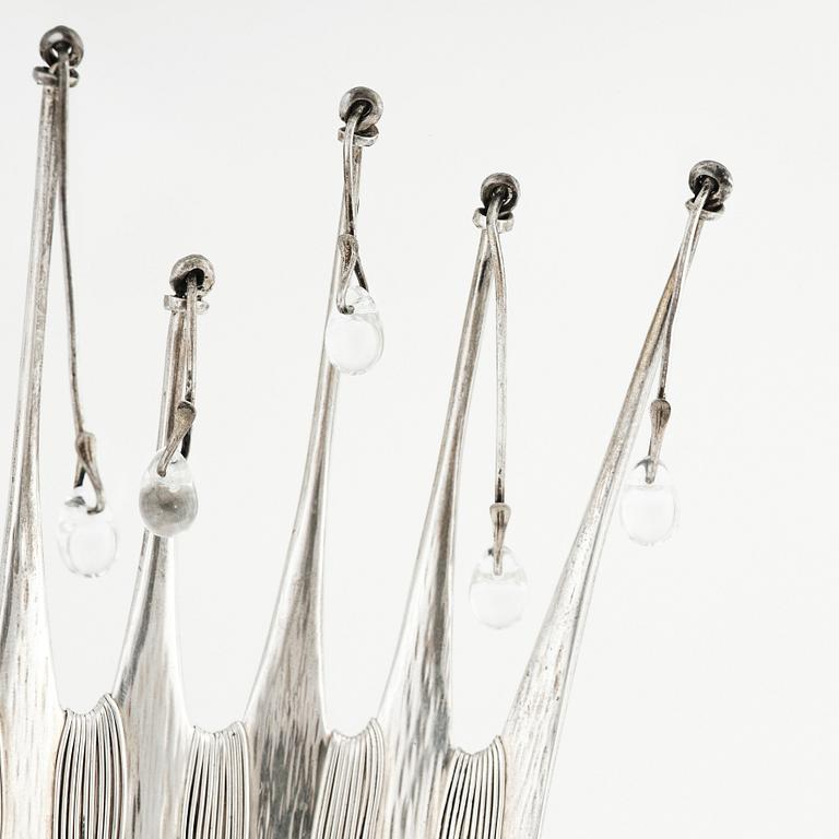 Vivianna Torun Bülow-Hübe, a silver and rock crystal hair comb, executed in Torun's studio, Stockholm 1964.