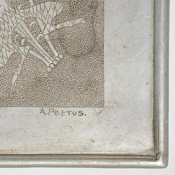 Anna Petrus, a pewter top tray table on a base by Uno Åhrén, executed in her studio, Stockholm, ca 1922-25.