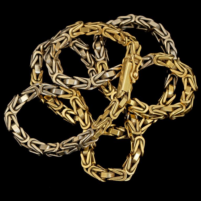 HALSLÄNK, 18k guld och vitguld, importstämplat. Vikt 53 g.