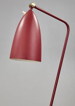 Greta Magnusson Grossman, A Greta Magnusson Grossman 'G-33' (Grasshopper) red lacquered floor light by Bergbom's, Sweden 1950's.