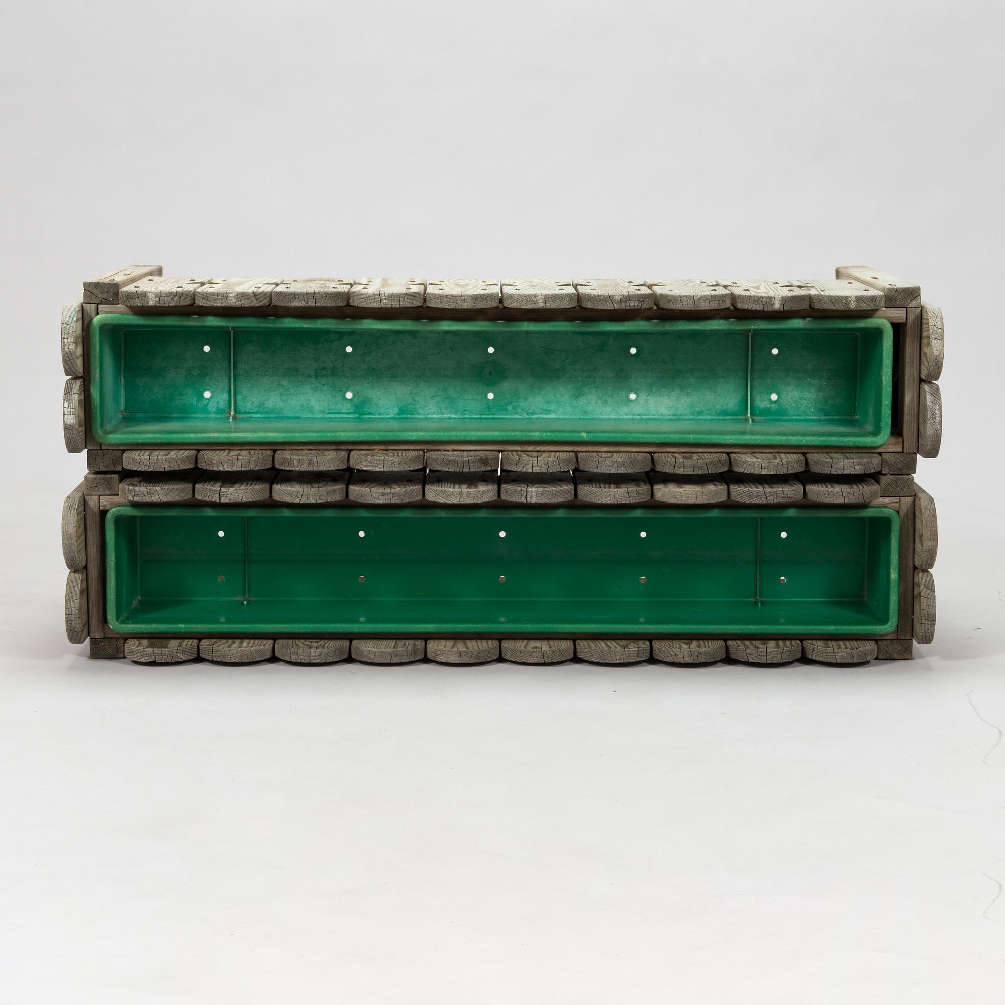 Blombänk, ett par, furu.