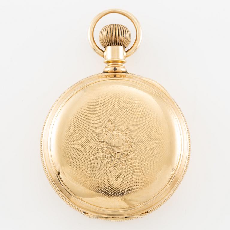 Elgin National Watch Company, fickur, "B.W. Raymond
", savonett, 14K guld, 55 mm.