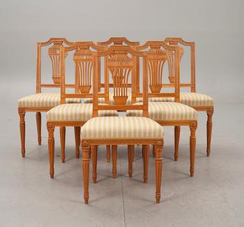 STOLAR, 6 st, gustaviansk stil, 1900-talets andra hälft.