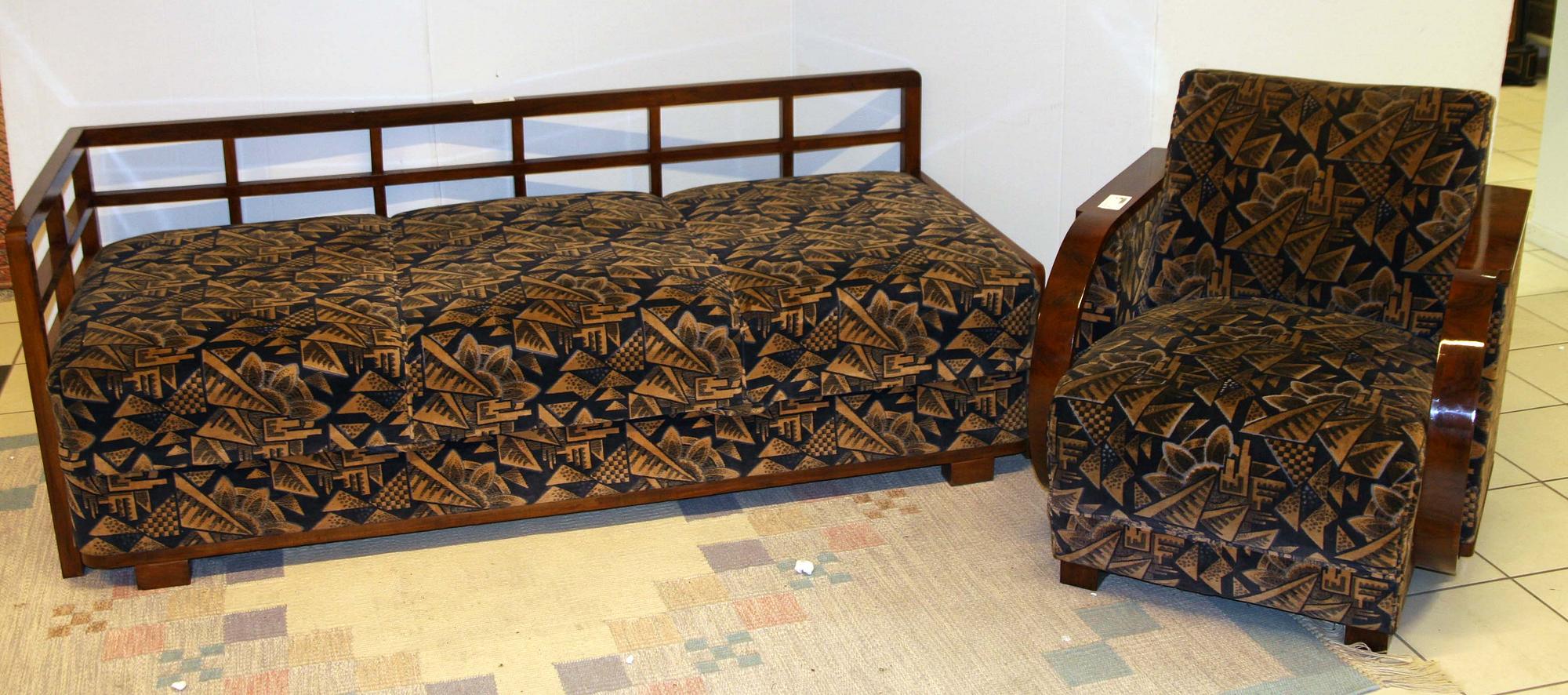 SOFFA samt FÅTÖLJ, Art deco, 1900-talets först hälft.