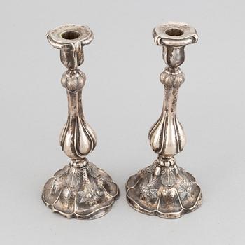 Gustaf Dahlgren, ljusstakar, ett par, silver, Malmö, 1860.