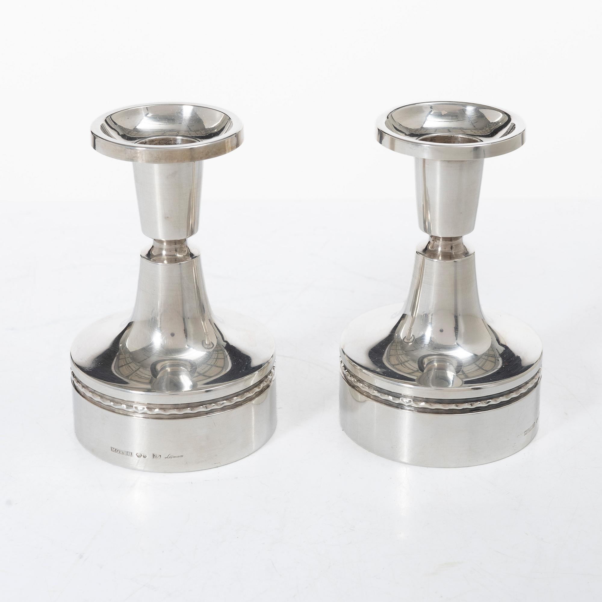 Eric Löfman, A pair of silver candlesticks, MGAB, Uppsala 1974.