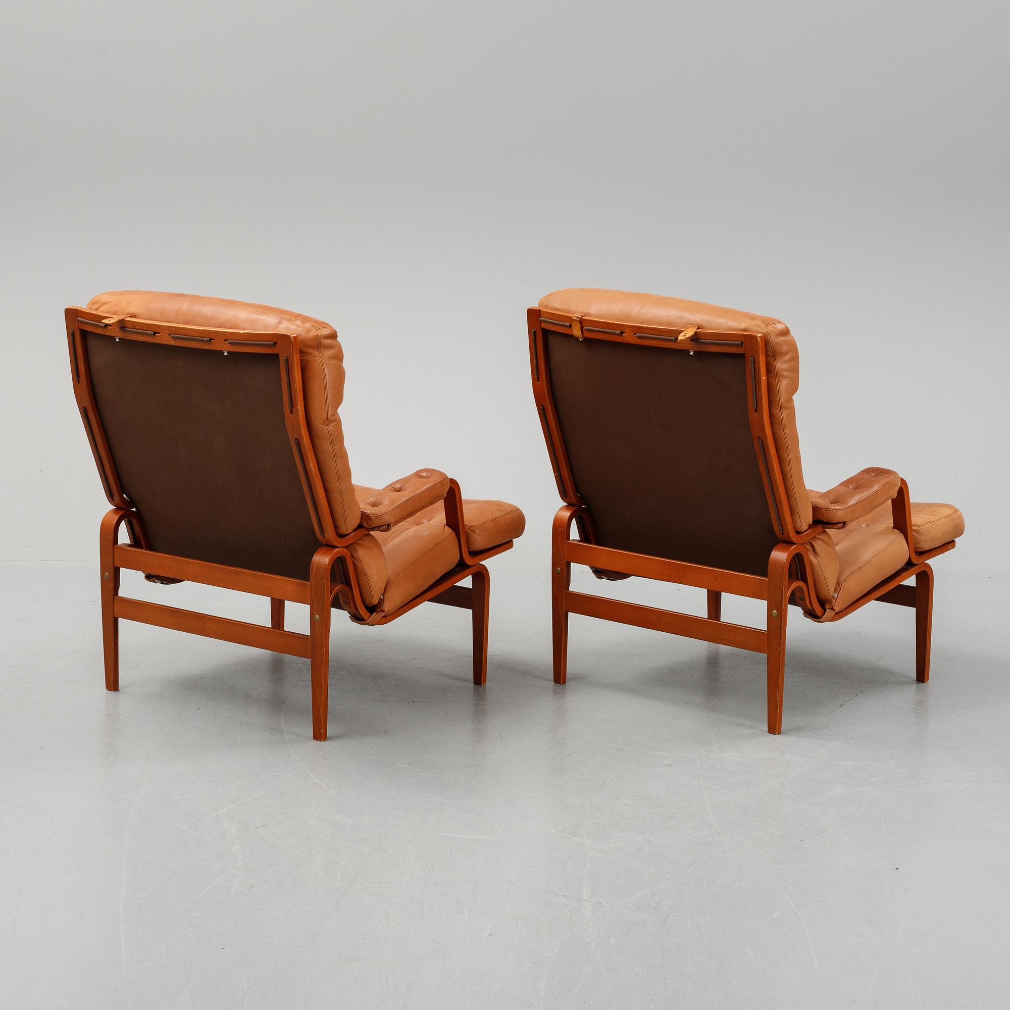 Bruno Mathsson, a pair of "Ingrid" easy chairs, for DUX.