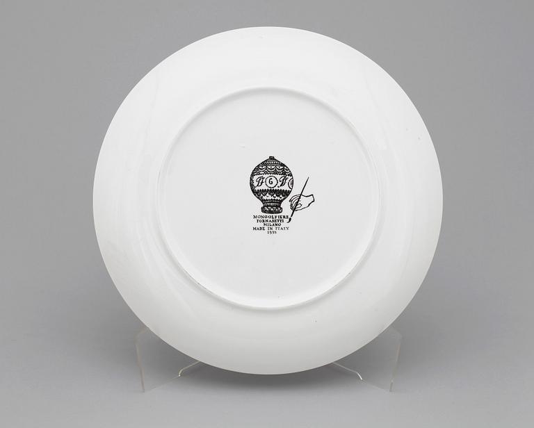 TALLRIKAR, 6 st,  Porslin, "Mongolfiere", Fornasetti, Milano, Italien. 1950-tal.