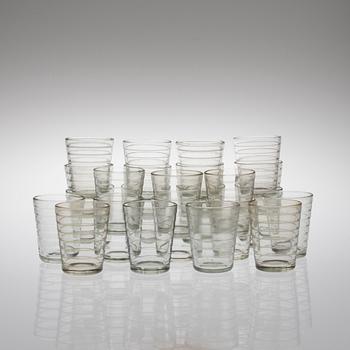 AINO AALTO, dricksglas, 24 st, Karhula-Iittala 1900-talets mitt.