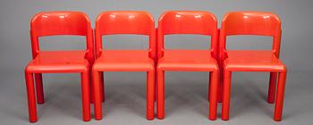 STOLAR, 4 st, Eero Aarnio, Upo Furniture Osakeyhtiö Plastics Division, Nastola Finland. 1970-tal.
