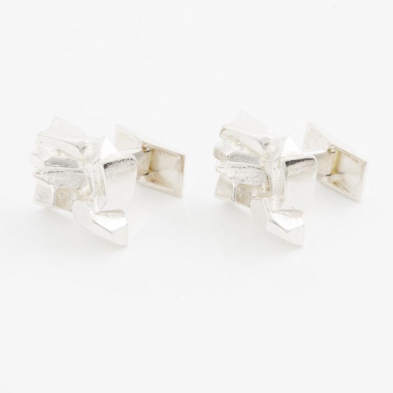 Björn Weckström, Cufflinks, a pair, silver. Lapponia 1972.