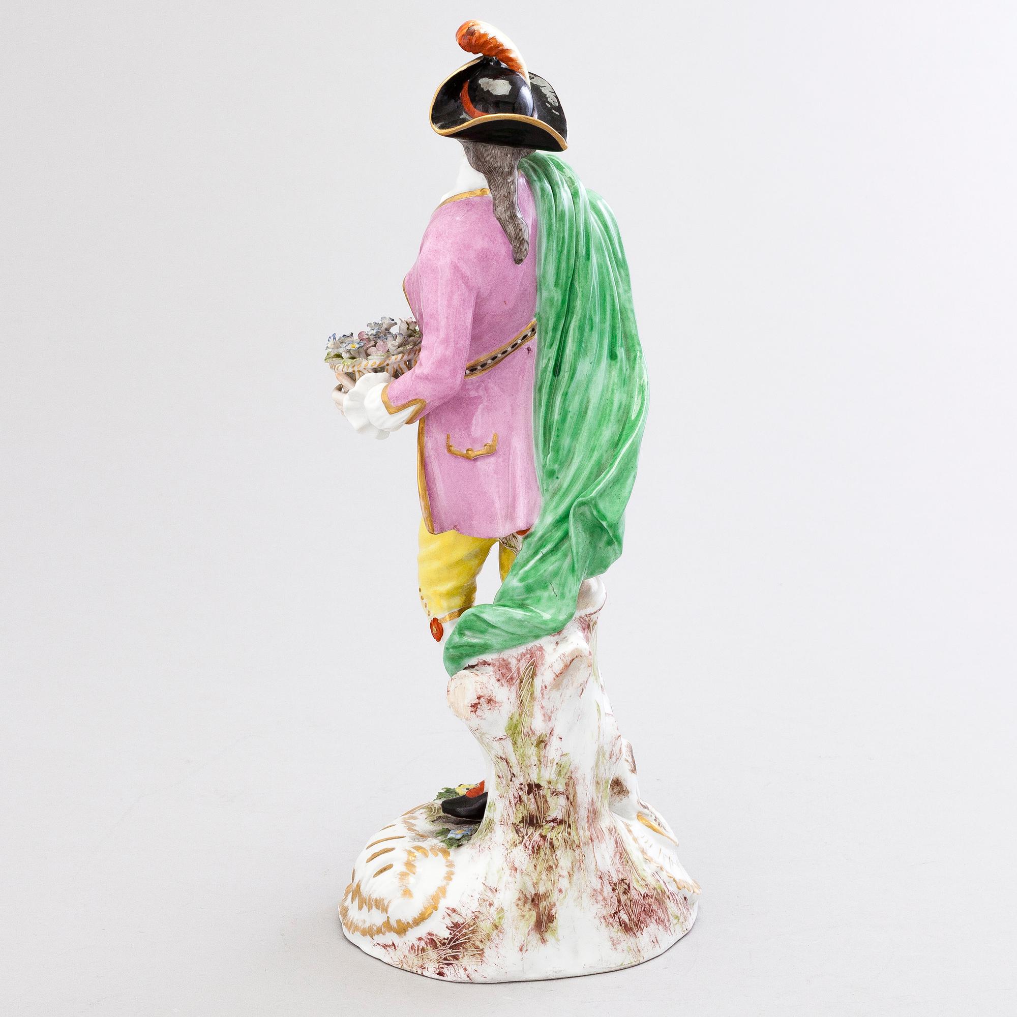 A porcelain figurine by Meissen, Germany.