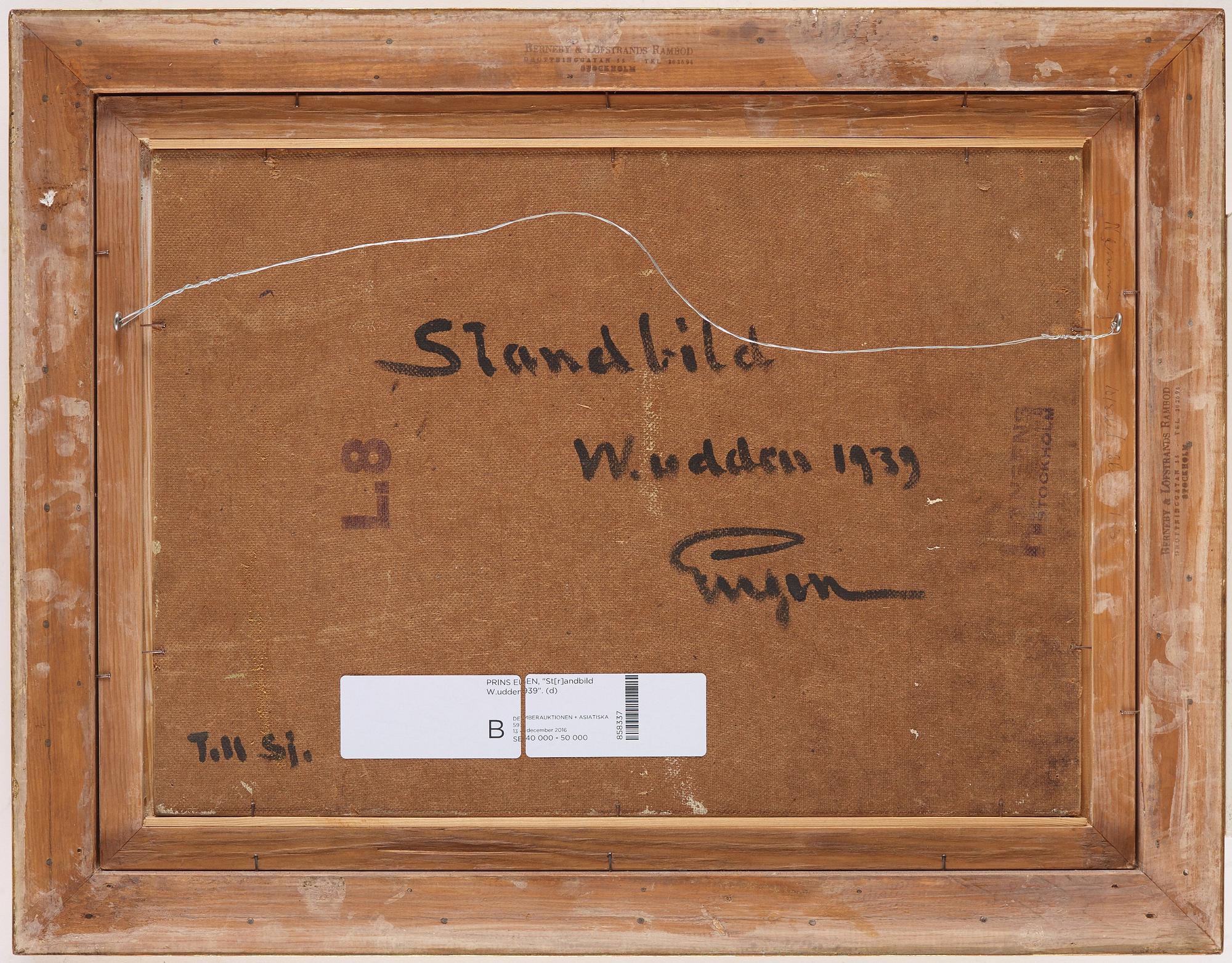 Prins Eugen, "St[r]andbild W.udden 1939".