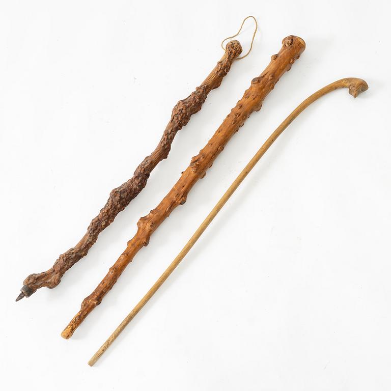 A set of three canes, 18th / 19th century.