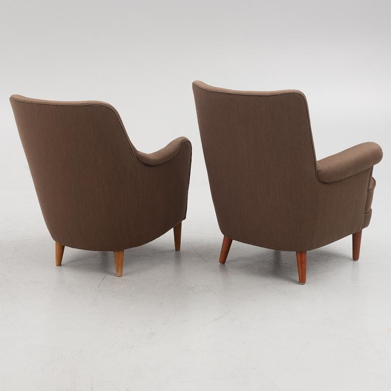 Carl Malmsten, a pair of armchairs, "Samsas", second half of the 20th century.