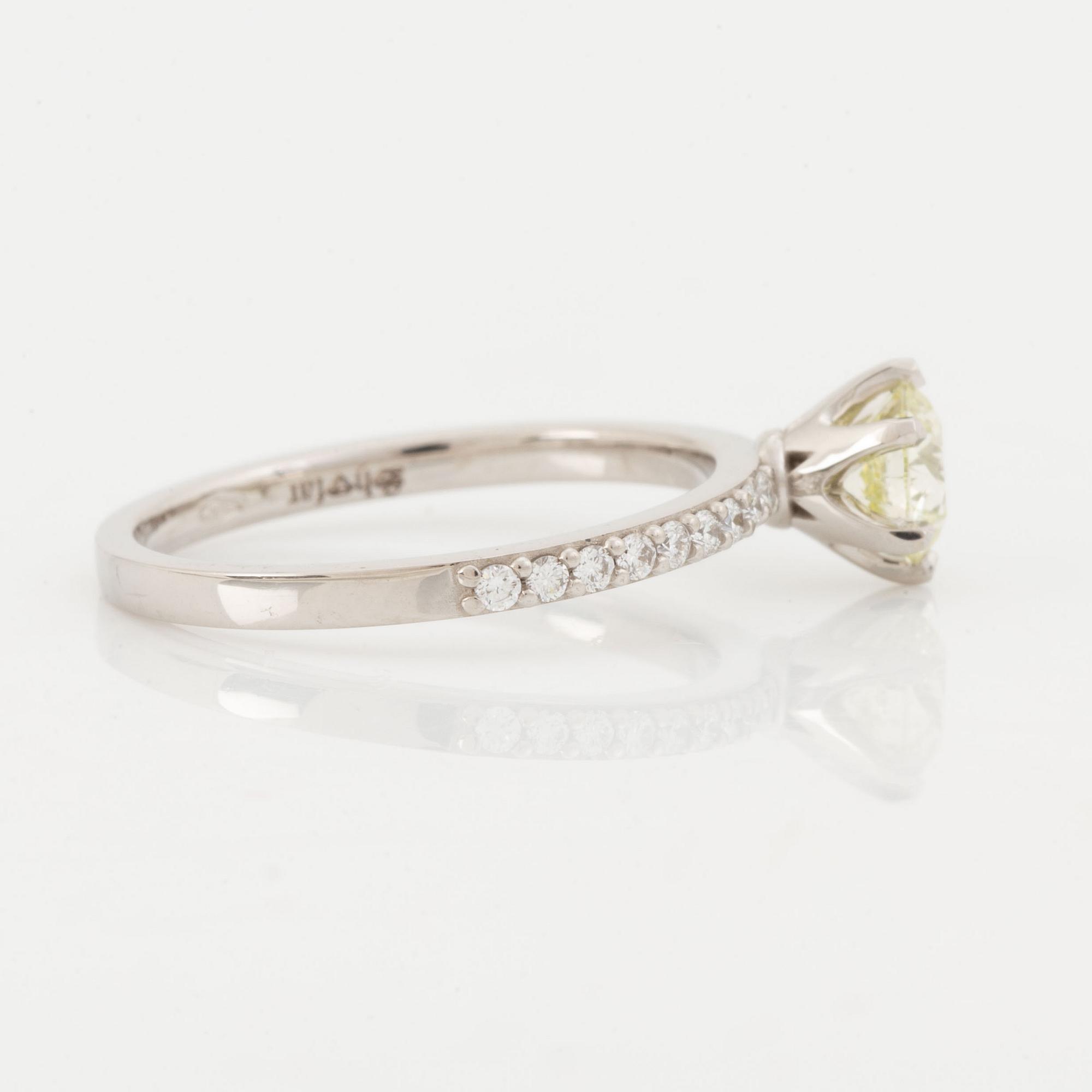 Brilliant cut diamond ring.