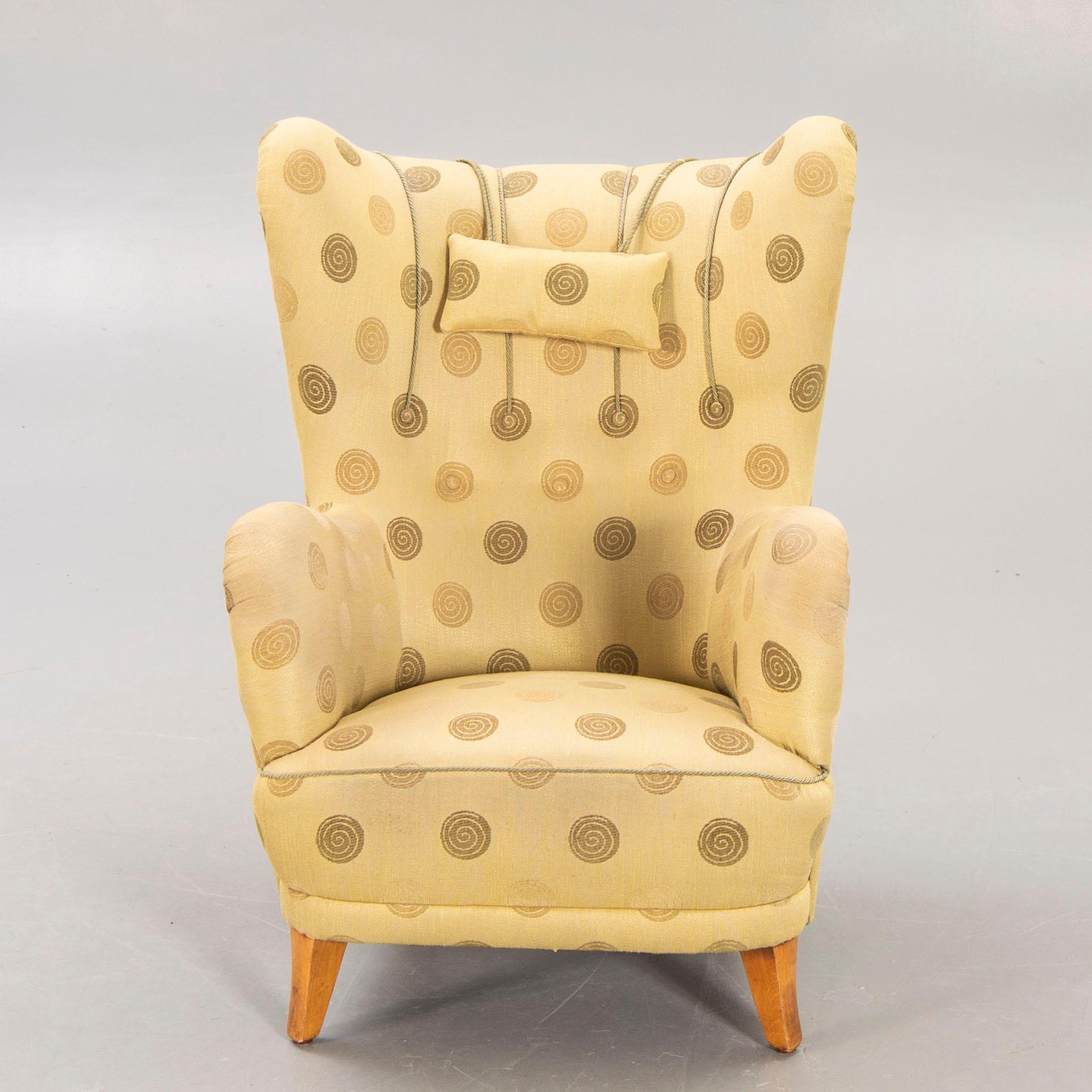 Öronlappsfåtölj, Swedish Modern 1940/50-tal.