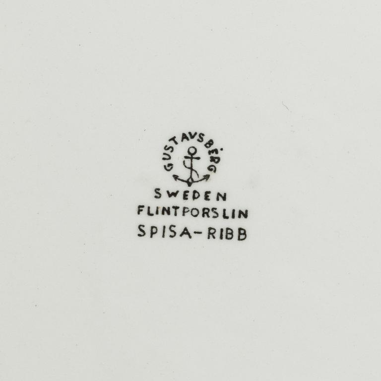 STIG LINDBERG, servis "Spisa Ribb", 42 dlr, benporslin, Gustavsberg, 1955-1974.