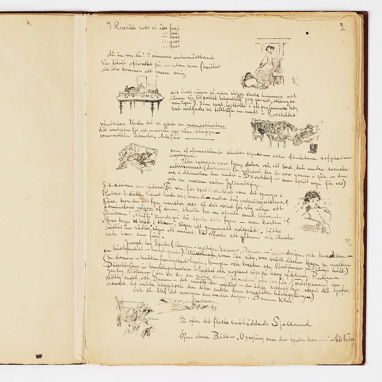 Carl Larsson, CARL LARSSON, illustrated travel story, "Från Stockholm till Messina" (From Stockholm to Messina), 1886.