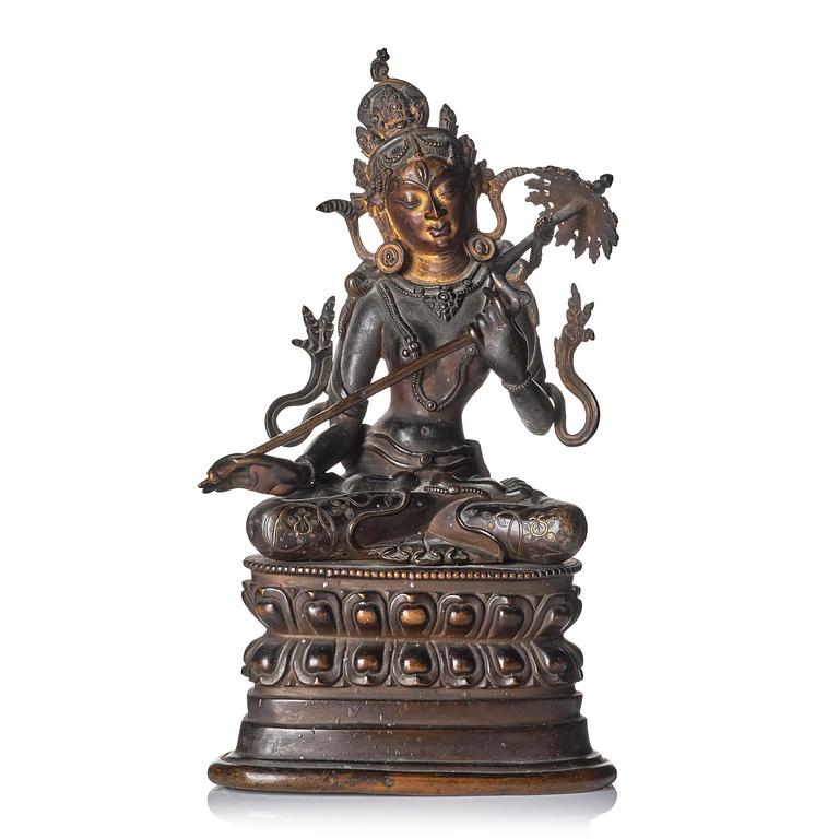 A Pala revival bronze figure of Sitatapatra, Tibet, known as the 'the white parasol Goddess', 18th century.