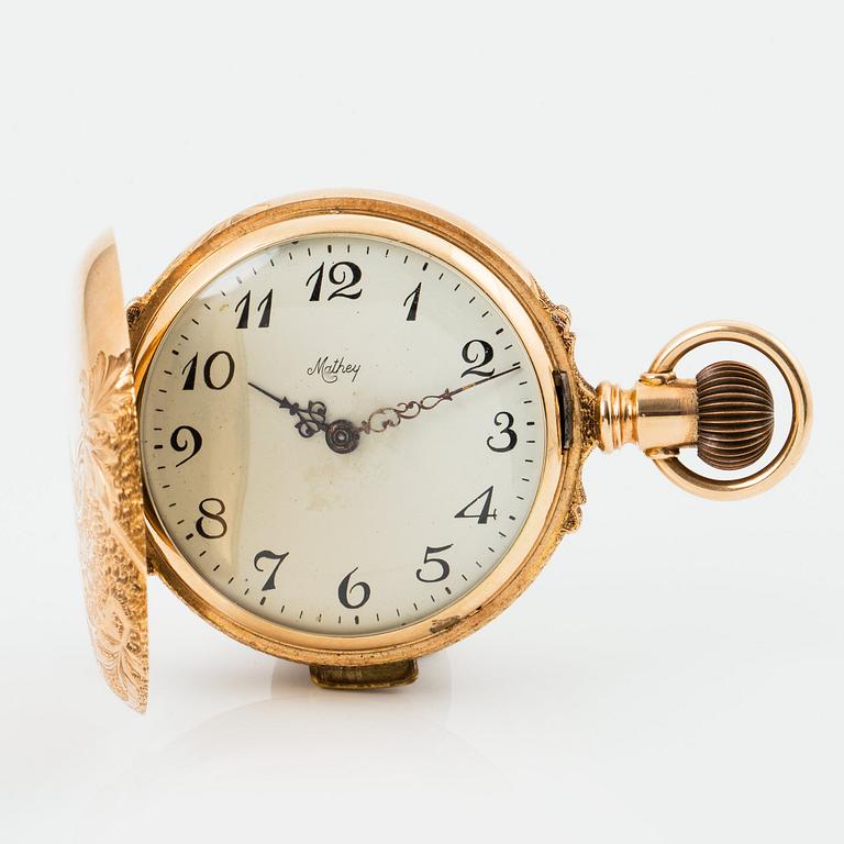 Pocket watch, gold, repeating automaton, ca 1900.