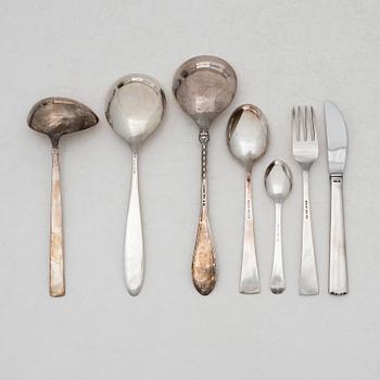 Cutlery, 17 pieces, silver.