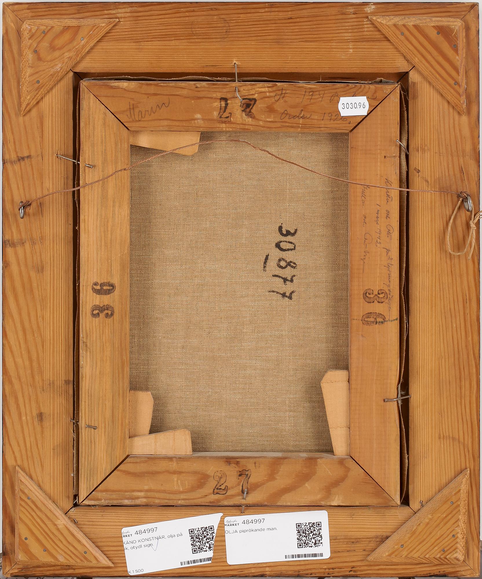 OKÄND KONSTNÄR, olja på duk, otydl sign.