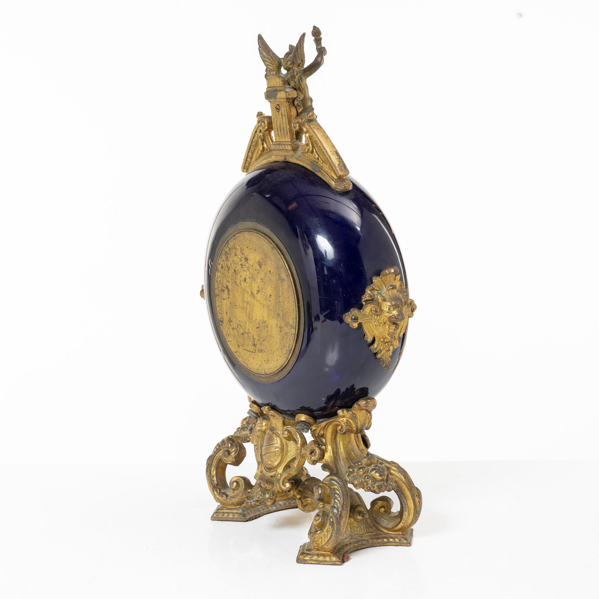 Table pendulum clock, Farcot Breveté, France, late 19th century.